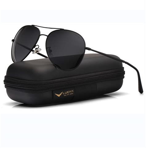 luenx aviator sunglasses men women non mirror polarized uv400 metal