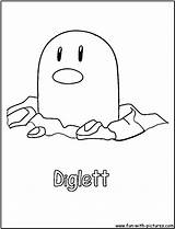 Coloring Diglett Pages Pokemon Printable Ground Colouring Fun Kids Print sketch template