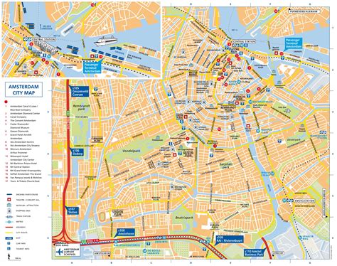 amsterdam attractions map   printable tourist map amsterdam waking tours maps