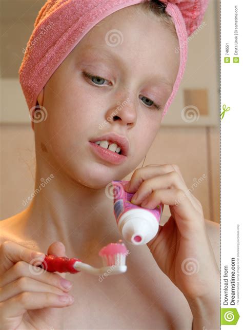 In The Bathroom Stock Image Image Of Beige Teenager