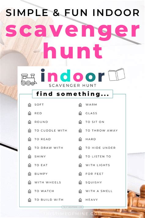 simple  fun indoor scavenger hunt  kids  printable