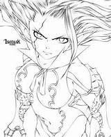 Fairy Tail Coloring Pages Anime Mirajane Lineart Hot Satan Character Soul Manga Boy Drawing Hair Print sketch template