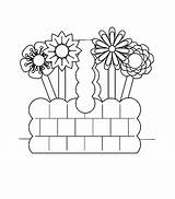 Coloring Pages Flower Basket Template sketch template