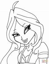 Winx Club Coloring Flora Pages Enchantix Stella Chibi Paper Drawing Supercoloring Categories sketch template