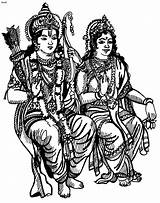 Sita Rama Maa Janmashtami Lakshmi Colouring Hinduism Gods Krishna sketch template