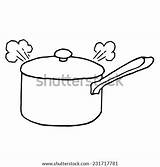 Boiling Cooker Drawing Pressure Pan Pot Water Handle Colouring Long Vector Template Coloring Pages Pairs Rises Doodle Hand Shutterstock Illustration sketch template