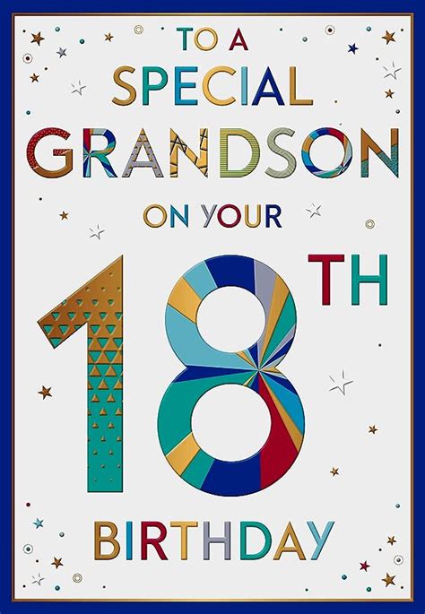 Grandson 18th Birthday Card 9 X 6 25 Inches Words And Wishes