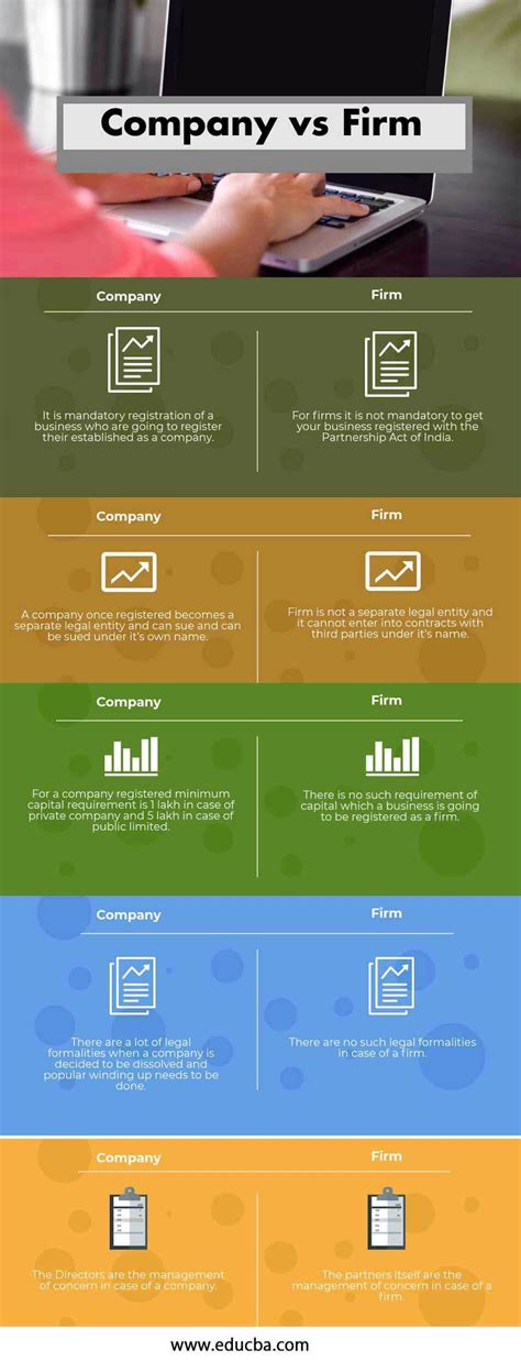 company  firm top    differences  infographics