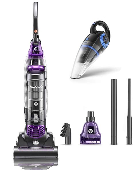 moosoo upright vacuum cleaner  pet turbo brush wet dry handheld vacuum  pet hair carpet