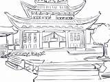 Temple Chinese Sketch Coloring Japanese Buildings Pages Temples Paintingvalley Game Hiatus Back There Color sketch template