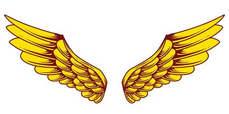 vector yellow angel wings illustration design  vector art