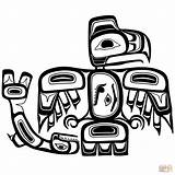 Haida Aboriginal Native Bear Eagles 4vector sketch template