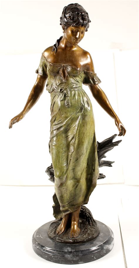 sold price auguste moreau bronze lady  green invalid date pdt