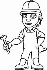 Carpenter Coloring Worker Wecoloringpage sketch template