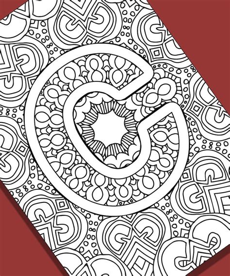 alphabet adult coloring pages instant  letter  etsy norway