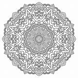 Mandala Circular Circolare Ornamento Geometrico Coloritura Profilo Rotonda sketch template