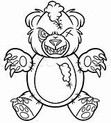 Bear Teddy Drawing Scary Evil Creepy Line Draw Step Cute Getdrawings Clipartmag sketch template