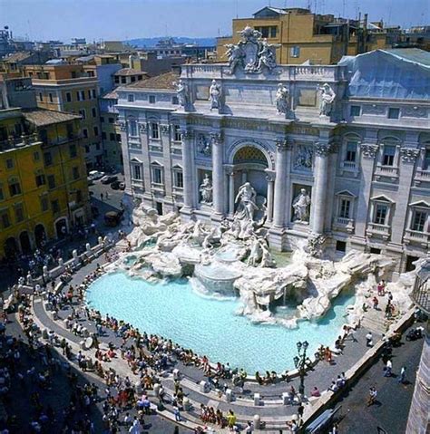 trevi fountain aerial view italy travel places  travel trevi