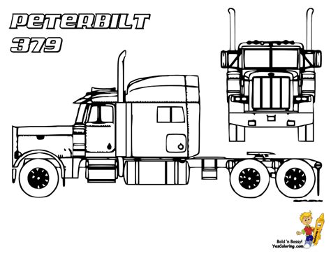 peterbilt semi truck coloring pages crafty  diy projects