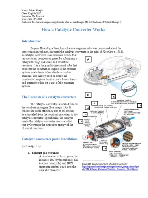 catalytic converter works exhaust gas combustion
