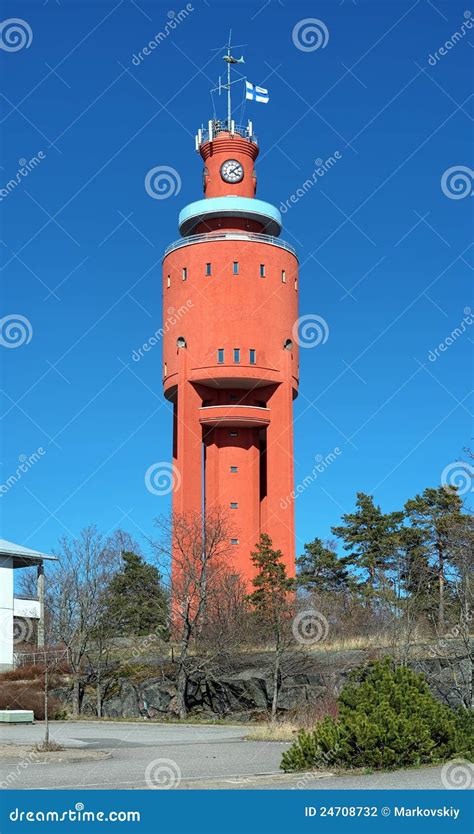 water tower  hanko finland stock photo image  uusimaa green