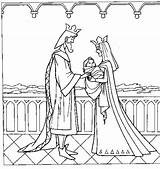 Coloring Pages Princess Queens Kings King Růženka Child Holding Kids Sheets Her sketch template