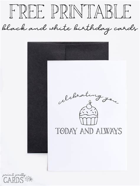 printable happy birthday card black  white floral  etsy