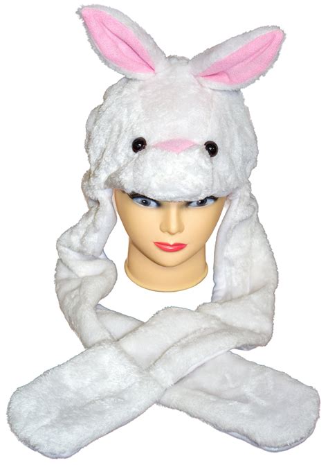 easter bunny rabbit animal hat white  arm pockets pink ears