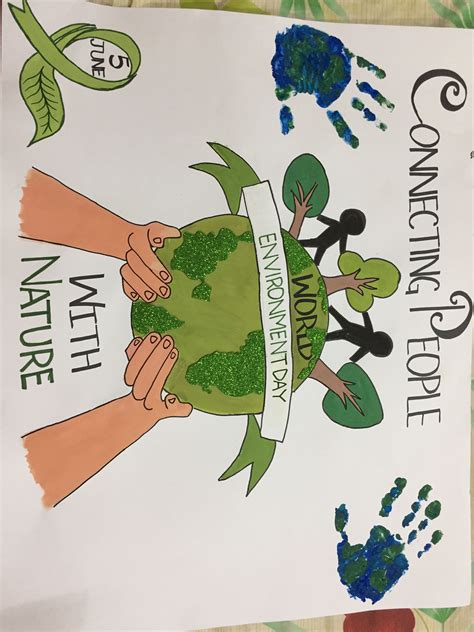 world environment day connecting people  nature poster making