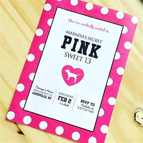 Vs Pink Polka Dot Invitations Handmade Products