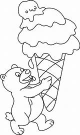Coloring Ice Cream Pages Huge Cone Bear Trending Days Last Colouring sketch template