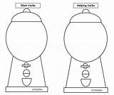 Gumball Machine Template Verb Sort Gum Ball Coloring Blank Pages Bubble Helping Main sketch template