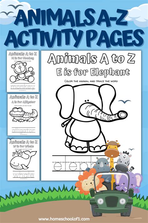 alphabet animals coloring pages