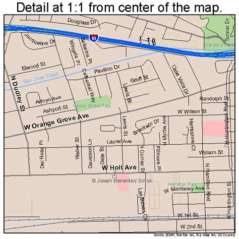 pomona california street map