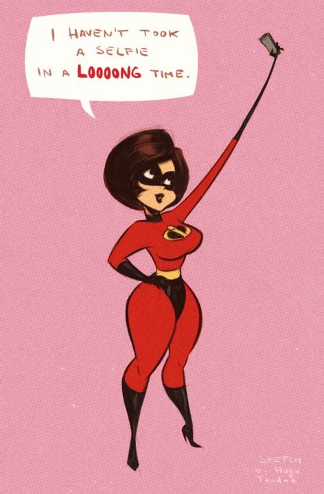 helen parr mrs incredible cartoony pinup sketch by