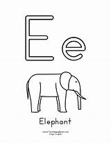 Letter Coloring Color Elephant Alphabet Upper Letters Worksheets Simple sketch template
