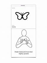 Makaton Butterfly Bsl Asl sketch template