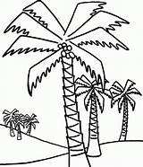 Palm Tree Coloring Pages Trees Coconut Branch Drawing Print Outline Colouring Kids Printable Easy Color Lot Line Getdrawings Beach Palms sketch template