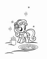 Coloring Pony Little Pages Christmas sketch template
