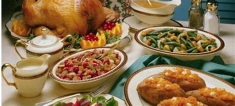 Thanksgiving Dinner Table With Food F Wall Decoration