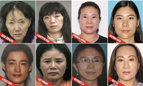 8 chinese prostitutes aged between 27 and 58 are arrested