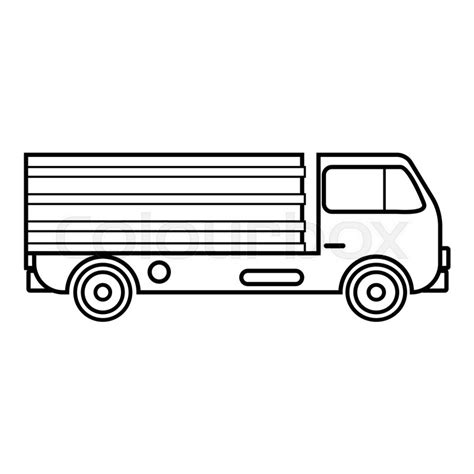 truck icon outline illustration  stock vector colourbox