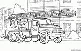 Pompieri Camion Salvataggio Automatica Scala Scania sketch template
