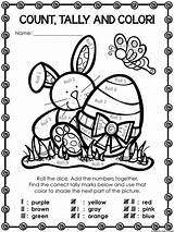 Easter Color Early Learning Count Tally Activities Coloring Grade Math Activity Worksheets Colour Kindergarten Bookmarks Spring Spot Readers Printable Pages sketch template