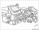 Lego Pages City Coloring Kids Color sketch template