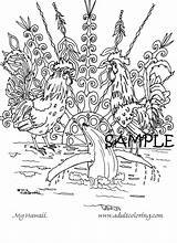 Kauai Designlooter Whale Roosters sketch template