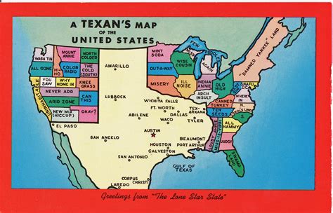 How Texans See The United States Vintage Postcard Click O… Flickr