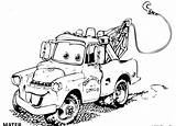 Mater Coloring Pages Cars Kids Color Print sketch template