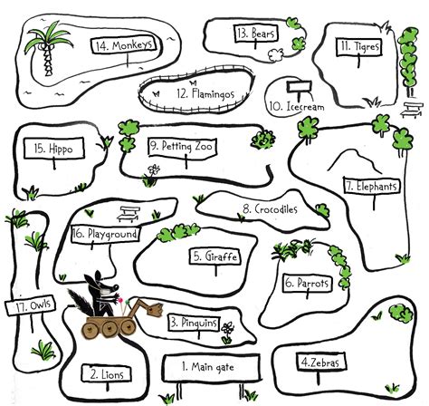 zoo map template printable word searches