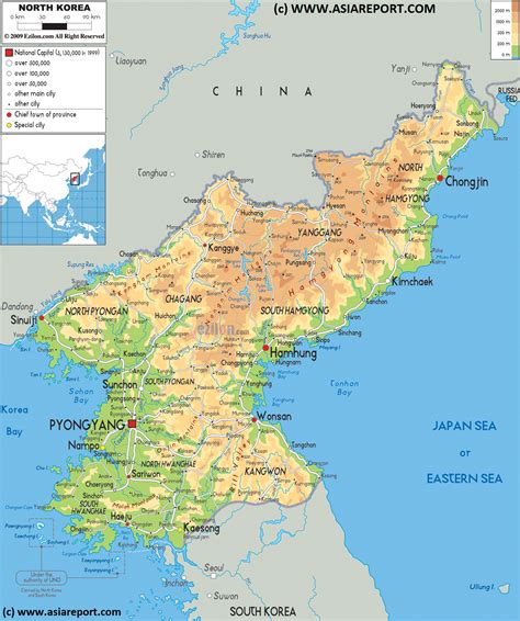 map geographic overview  north korea dprk